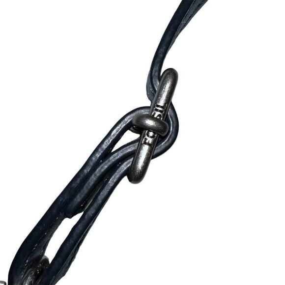 Fossil Dawson Polka Dot Crossbody Bag Purse Gray Navy Mustard Adjustable Strap - Picture 12 of 16